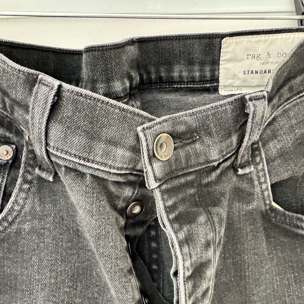 MENS RAG AND BONE STANDARD SLIM FIT 2 DENIM-SIZE 31WAIST/ 33INSEAM/ BLACK - Picture 5 of 5